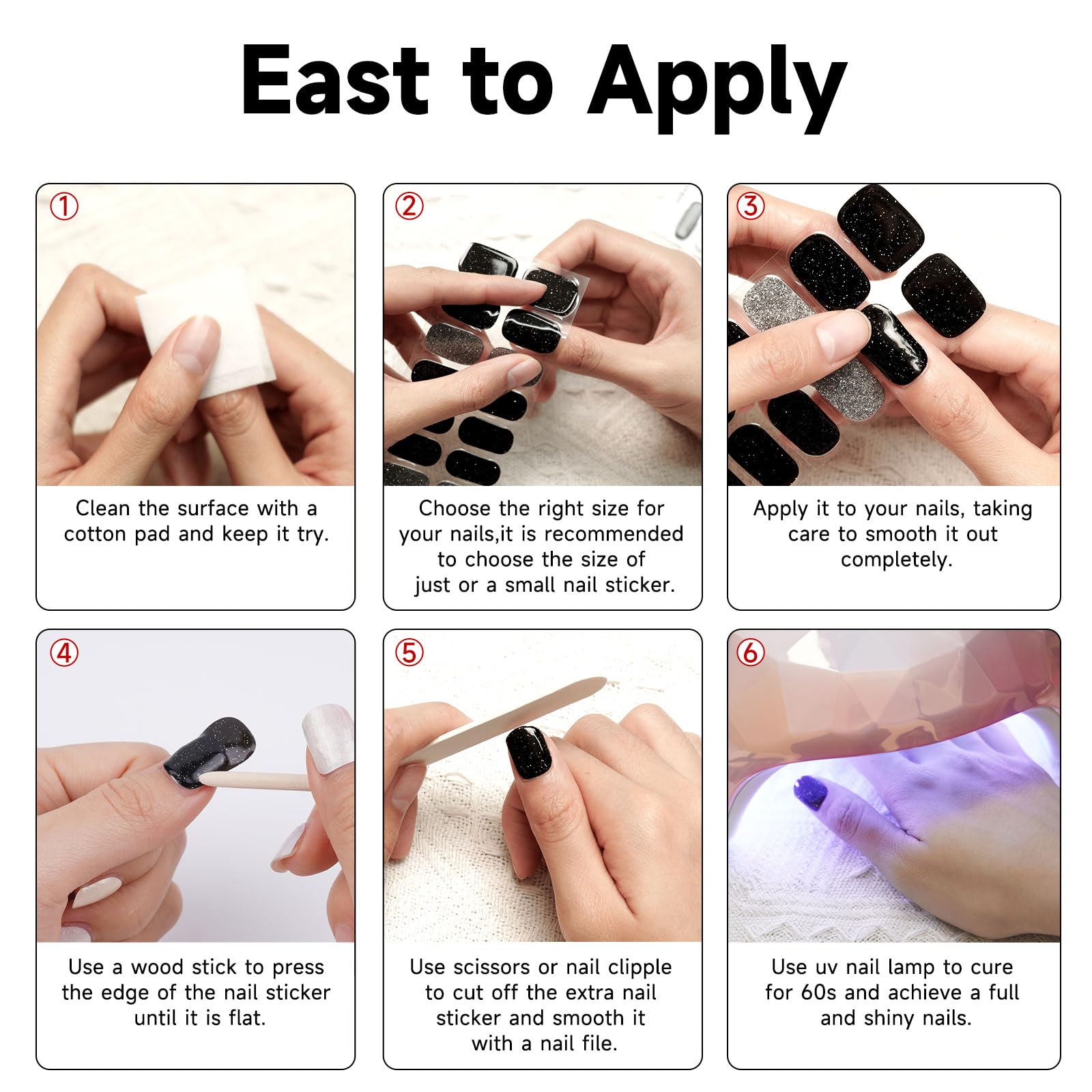 Amazon.com: Semi Cured Gel Nail Strips, 28 pcs Gel Nail Stickers